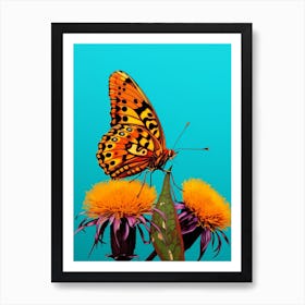 Pop Art Fritillary Butterfly 3 Art Print