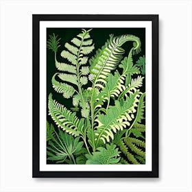 Marsh Fern Wildflower Vintage Botanical 2 Art Print