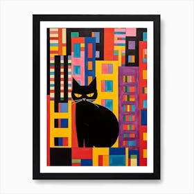 New York City, United States Skyline With A Cat 6 Art Print