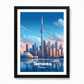 Toronto Canada Cityscape Modern Travel Illustration Art Print