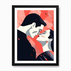 Kissing Couple Art Print