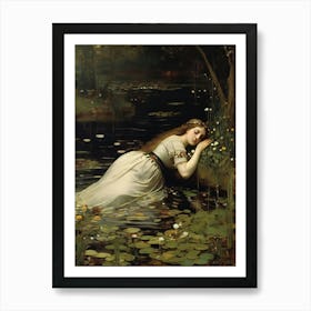 Girl In A Pond art print Art Print