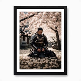 Samurai Blossom Garden Art Print