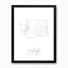 Washington Minimal Street Map Art Print