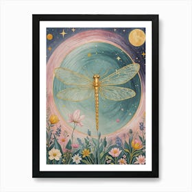 Golden Dragonfly Art Print