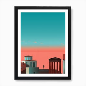 Athens At Sunset Art Print