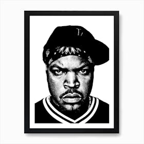Ice Cube Line illustration 2 Art Print