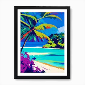 Muri Beach Cook Islands Colourful Painting Tropical Destination Art Print