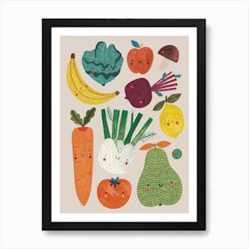 Fruits And Veggies Art Print