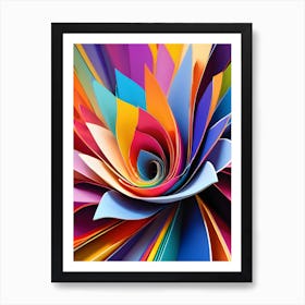 Colorful Paper Flower Art Print