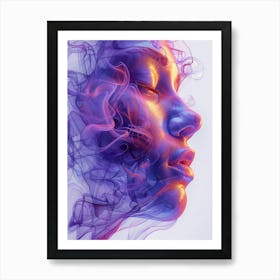 Digital Of A Woman'S Face 1 Art Print
