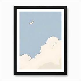 Moon And Clouds 3 Art Print