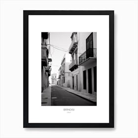 Poster Of Brindisi, Italy, Black And White Photo 4 Art Print