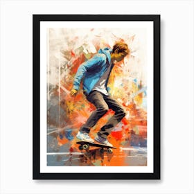 Skateboarding In Istanbul, Turkey Drawing 2 Art Print