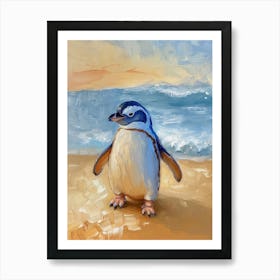 Adlie Penguin Gold Harbour Oil Painting 3 Art Print