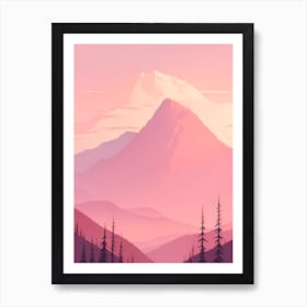 Misty Mountains Vertical Background In Pink Tone 3 Art Print