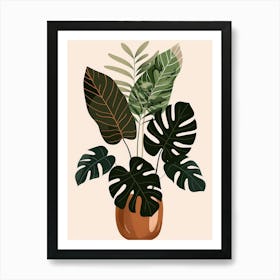 Tropical Plants In A Pot 1 Art Print