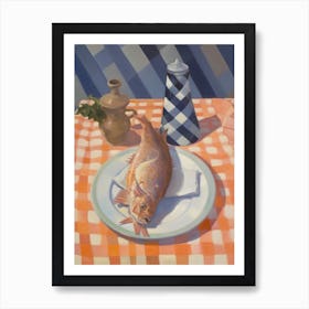 Monkfish Still Life Painting Poster