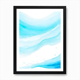 Blue Ocean Wave Watercolor Vertical Composition 120 Art Print
