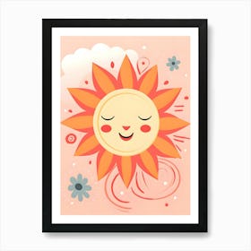 Sun With Flowers 1 Art Print