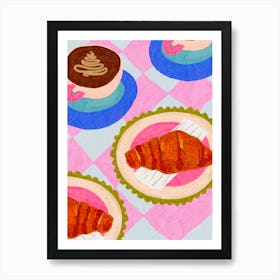 Coffee And Croissants 3 Art Print