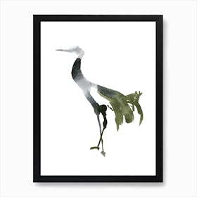 Crane - Minimalistic Bird Painting Art Print