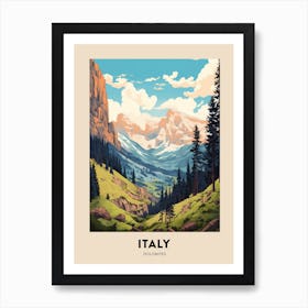 Dolomites Alta Via Italy 1 Vintage Hiking Travel Poster Art Print