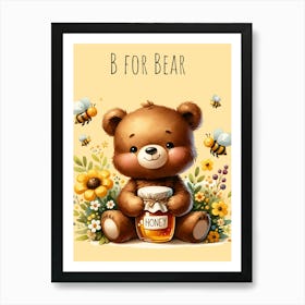 B For Bear Nursery Poster