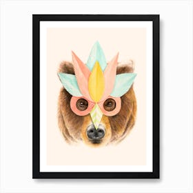 Bear Paper Mask Art Print