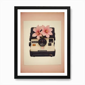 Polaroid Camera With Flowers Art Print