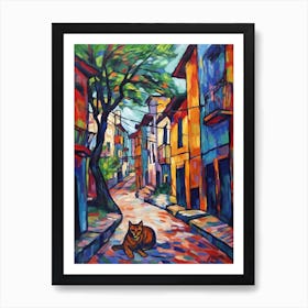Painting Of Buenos Aires With A Cat In The Style Of Fauvism 4 Art Print