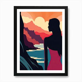 Kauai Hawaii, Usa, Bold Outlines 2 Art Print