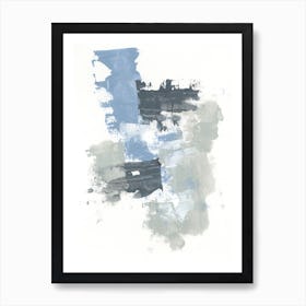 Surface No 1 - Abstract Blue Gray Navy Painting Art Print