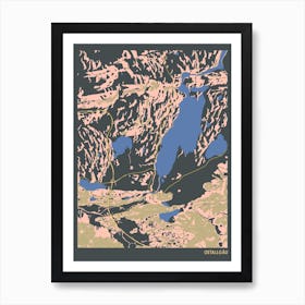 Ostallgäu Lake District Bavaria Germany Hillshade Topographic Map Art Print