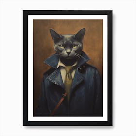 Gangster Cat Russian Blue Art Print