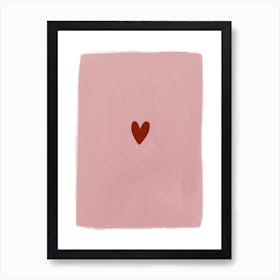 Pink & Red Heart Art Print