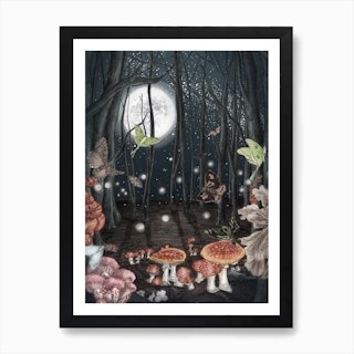 Midnight Magic Forest Art Print
