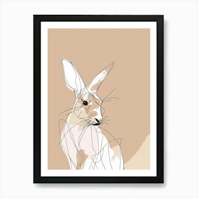 Rabbit - Boho, Line Art Art Print