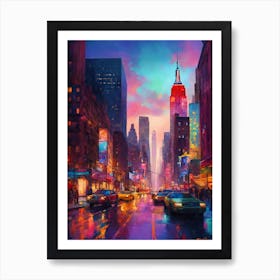 New York City At Night 2 Art Print