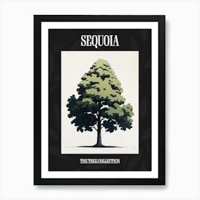 Sequoia Tree Pixel Illustration 1 Poster Art Print