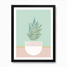 Geo Vase With Fern Art Print