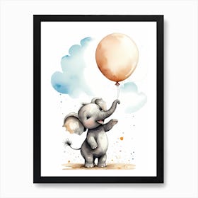 Adorable Chibi Baby Elephant (13) Art Print