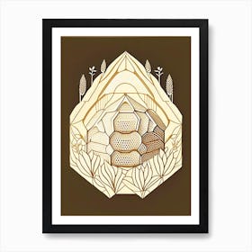 Honey Beehive 3 William Morris Style Art Print