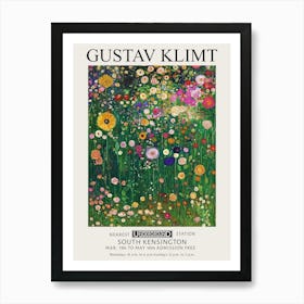 Gustav Klimt Wild Flower Garden Vintage Exhibition Art Print