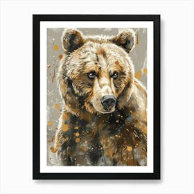 Brown Bear Precisionist Illustration 1 Art Print