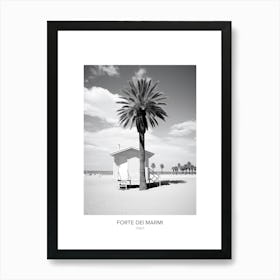 Poster Of Forte Dei Marmi, Italy, Black And White Photo 1 Art Print