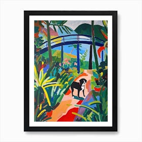 Painting Of A Dog In Eden Project, United Kingdom In The Style Of Matisse 04 Art Print