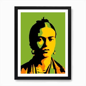 Frida Kahlo in Colorful Abstract Pop Art Illustration 1 Art Print