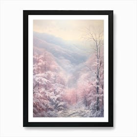 Dreamy Winter Painting Great Smoky Mountains Nationial Park United States 2 Art Print