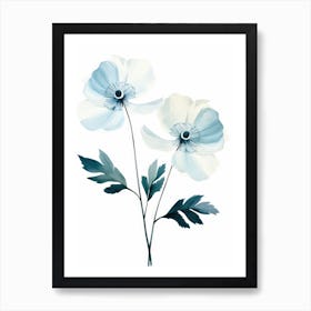 Blue And White Flowers Art Print